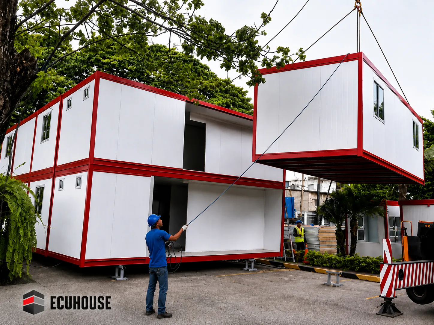 Construcción modular prefabricada de dos niveles fabricada por ECUHOUSE — imagen 7