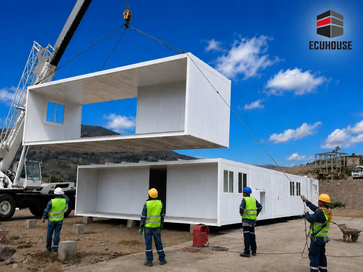 Mining camper manufactured by ECUHOUSE deployed in the field