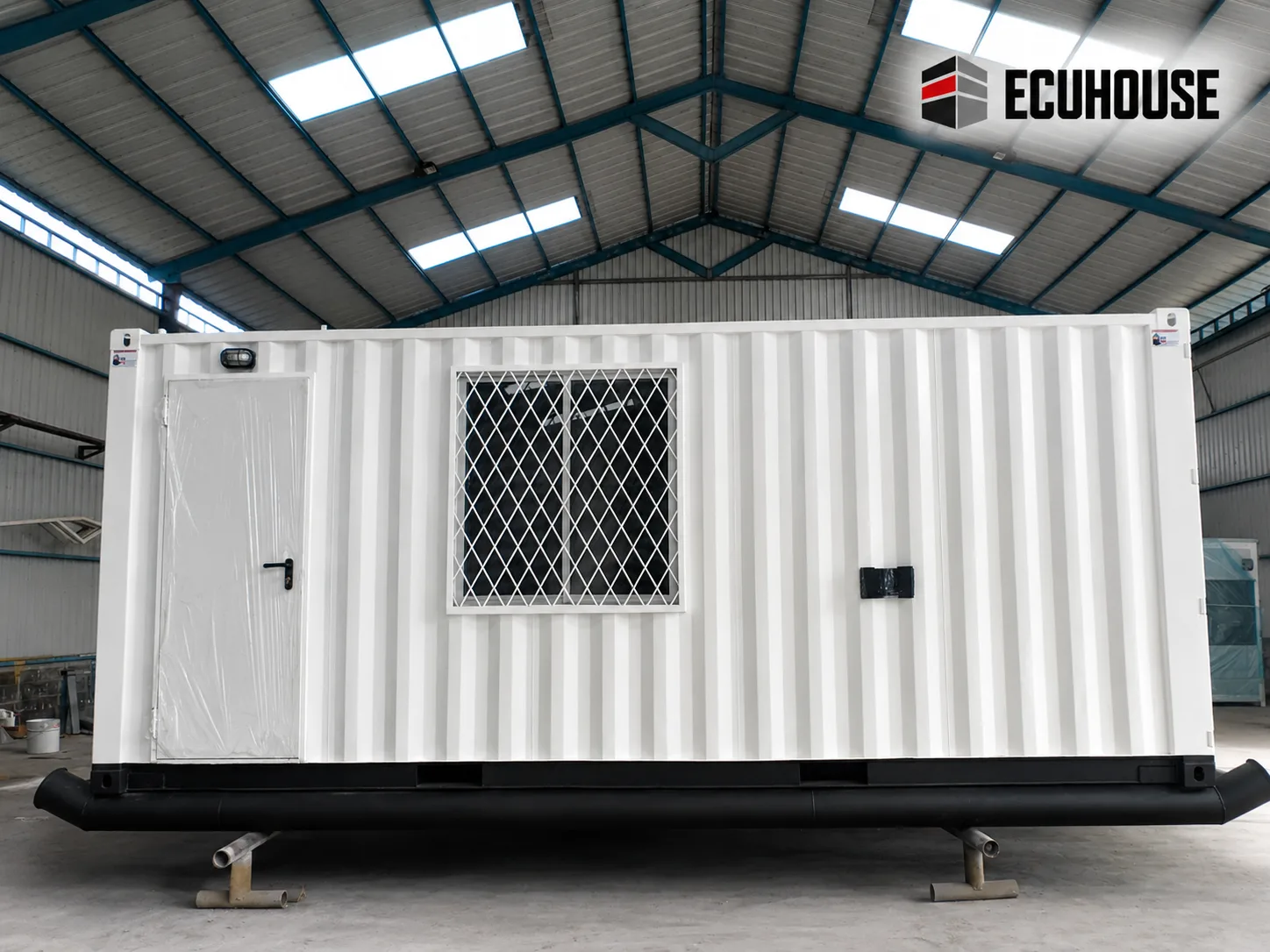 Shipping container converted into a site office by ECUHOUSE
